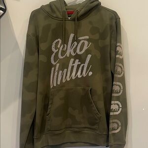 Ecko Unlimited Men's Olive Camouflage Hoodie